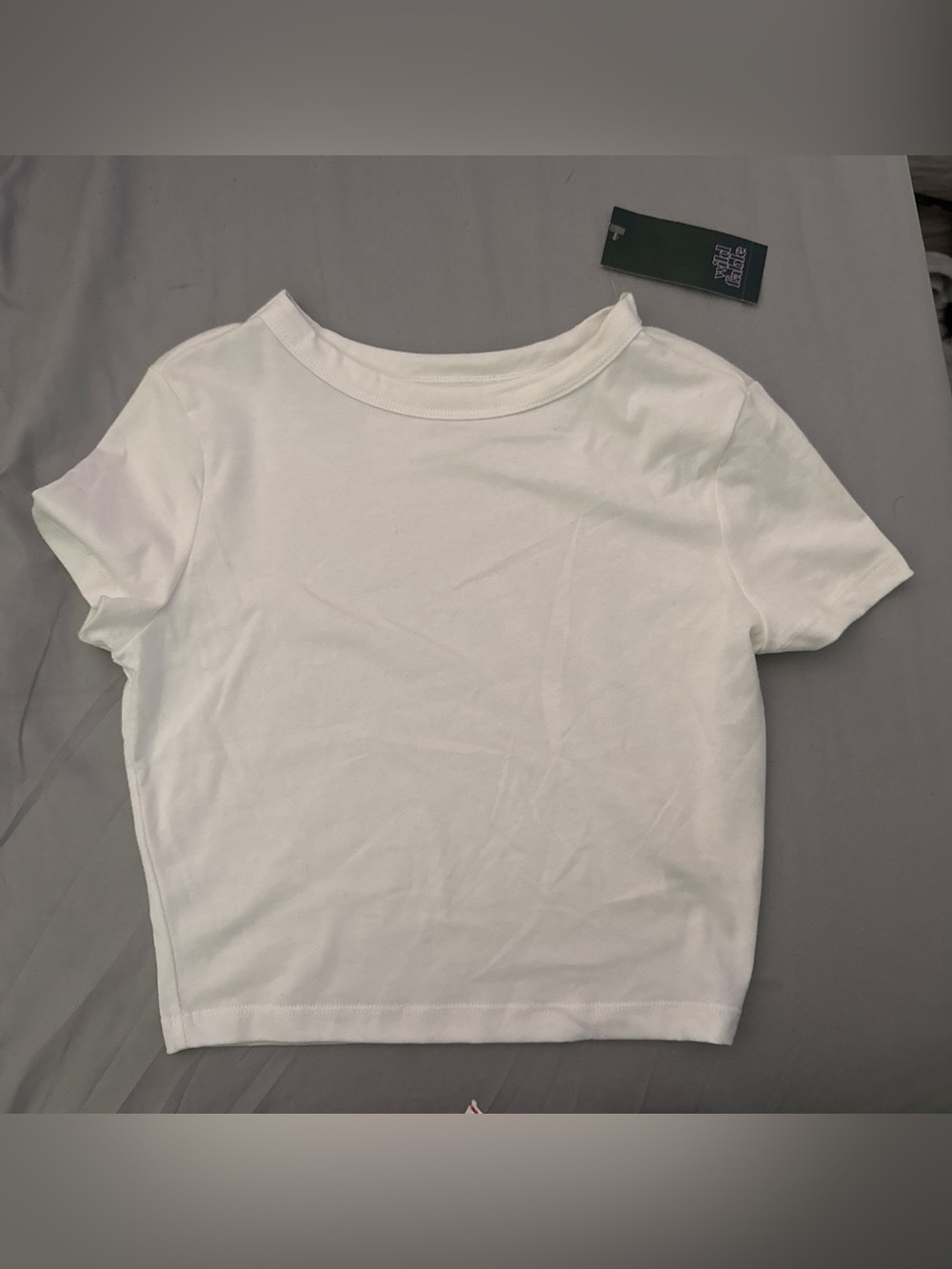 Women's White Crop Tee - wild fable